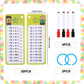 30PCS Reusable Addition and Subtraction Flash Cards with 4 Dry Erase Pens 2 Rings,Math Flash Cards for 1st to 3rd Grades,Math Games for Classroom