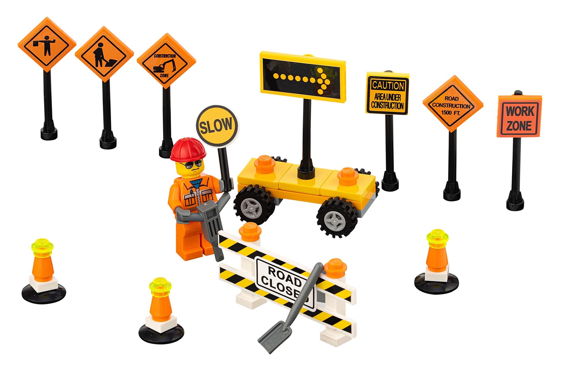 Building Toys 2 Lane Main Road Traffic Light City Town Village Street Stop Sign Bus Stop Post Box Road Sign Compatible with All Major Brick Brands
