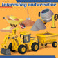Excavator Toy with Cargo Bin, 1:18 Scale Construction Vehicle for Kids, Inertia-Powered Push-and-Go, Lights & Sounds, Working Digger Arm