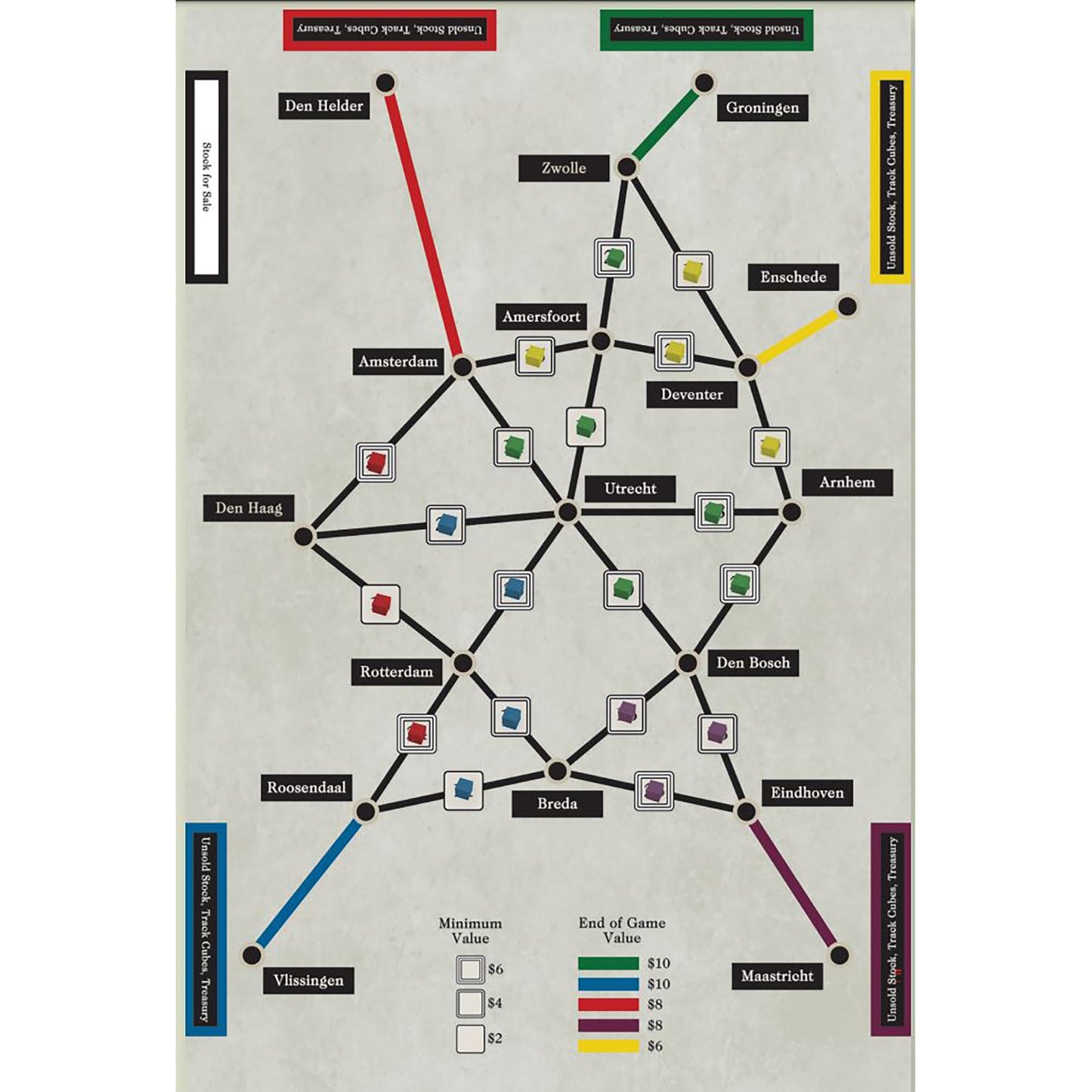 Rio Grande Games Dutch Intercity Strategy Board Game, 3-6 Players, Train Railroad Investment & Building, Ages 12+