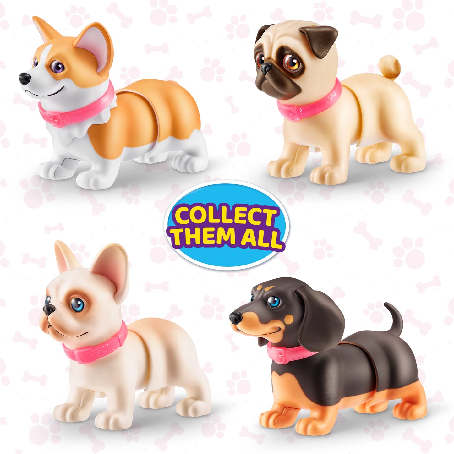 Pets Alive Booty Shakin' Pups (Frenchie & Dachshund) by ZURU 2 Pack Interactive Mini Dog Toys That Walk, Waggle, and Booty Shake, Electronic Puppy Toy