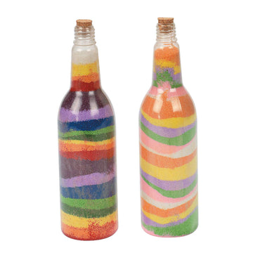 Fun Express Sandart Plastic Bottles- Set of 12 Bottles and Corks - DIY Crafts for Kids VBS 2026