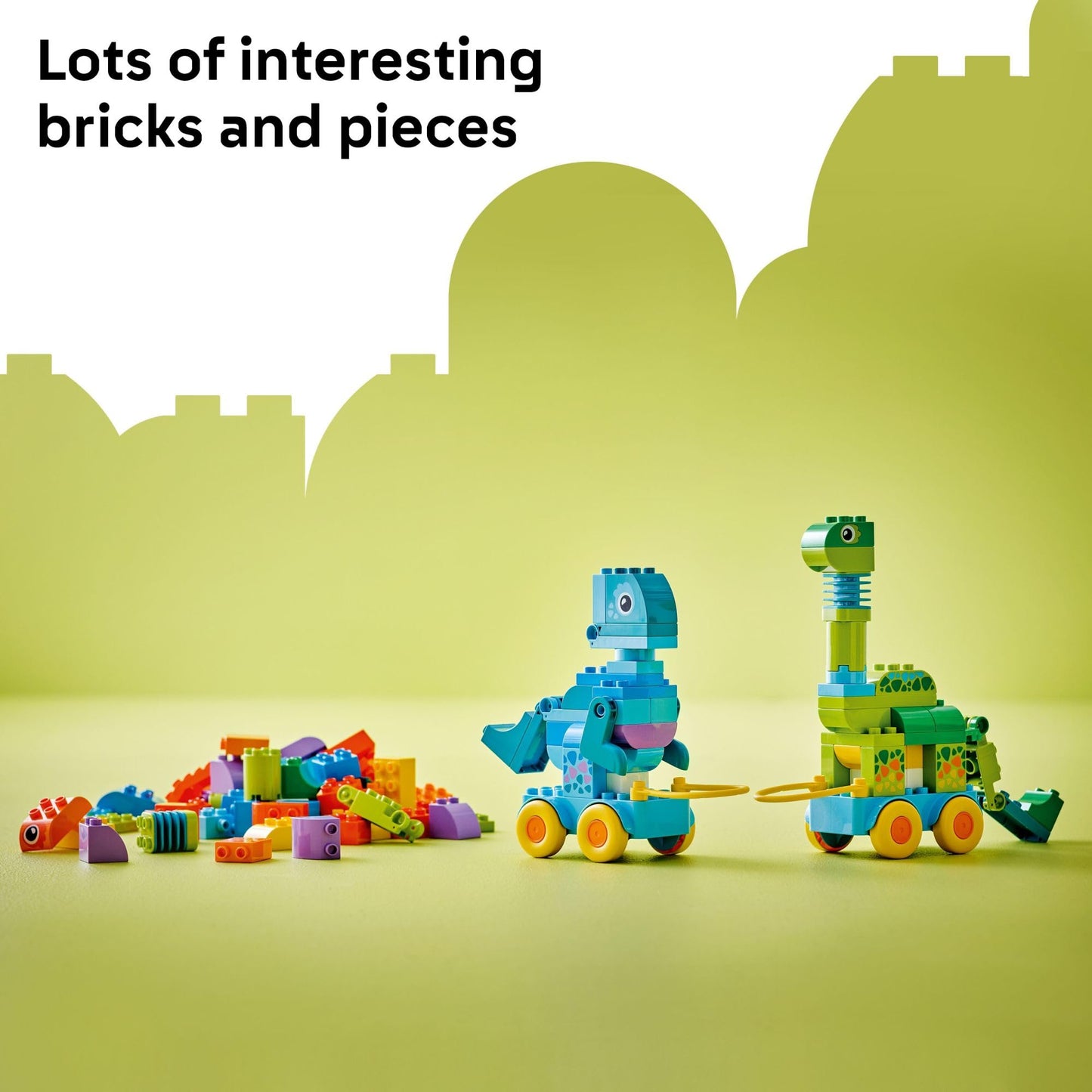 LEGO DUPLO Town 3 in 1 Dinosaurs on Wheels Learning Toy for Toddler Boys & Girls, Ages 3+ - Building & Education Play Set Teaches Problem-Solving