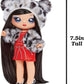 Na Na Na Surprise Cozy Series Leona White 7.5" Fashion Doll Snow Leopard-Inspired with Black Hair, 3-Piece Outfit and Fuzzy Clip-on Purse, Poseable