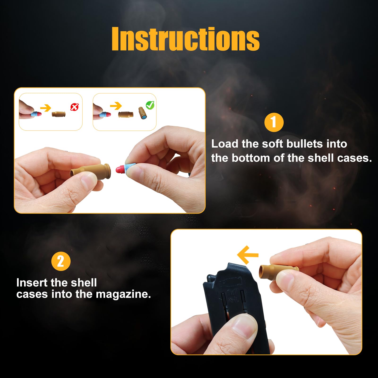 Tcxomino Soft Bullet Toy Gun Supplementary Soft Bullets Included 100 EVA Foam Bullets & 56 Shells