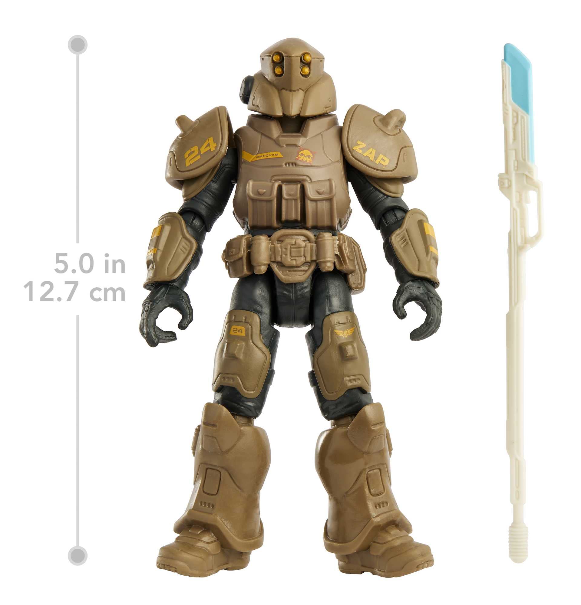Mattel Disney and Pixar Lightyear Action Figure & Accessory Set, ZAP Commander Marquam with Spear, 5-inch Collectible with 12 Posable Joints