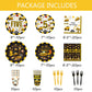 210 Pcs Construction 5th Birthday Decorations - Includes Plates Napkins Cups Cake Cupcake Toppers Banner Hanging Swirls Tablecloths Balloons