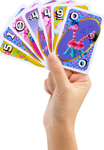 Mattel Games UNO Trolls 3: Band Together Card Game for Kids, Adults & Game Night Featuring Trolls Characters & Special Rule