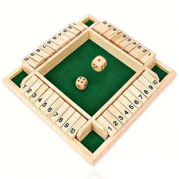 Shut The Box Dice Game, 2-4 Player Wooden Board Table Toy, Math Games for Adults and Teenager, Interactive Desktop Game Birthday Party Gifts