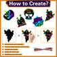 Max Fun Halloween Craft Scratch Paper Art for Kids Party Games Ornaments 96PCS Magic Rainbow Scratch Off Cards Paper Hanging Educational Toys Kit