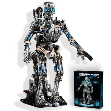 Mechanical Skull Robot Building Blocks Set with Mechanical Movable & Light Effects?Compatible with Lego Animal,Authentically Detailed Build