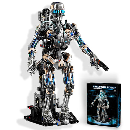 Mechanical Skull Robot Building Blocks Set with Mechanical Movable & Light Effects?Compatible with Lego Animal,Authentically Detailed Build