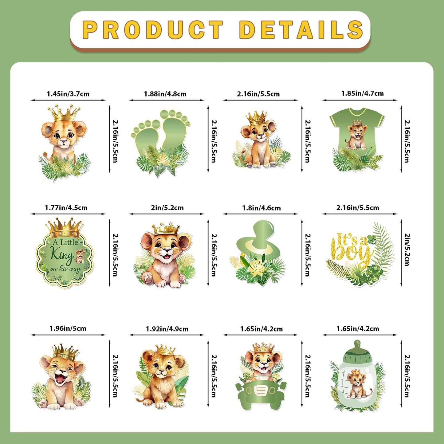 24 Pcs Lion Baby Shower Decorations: Lion Cupcake Toppers A Little King Is On His Way Baby Shower Safari Cupcake Toppers Wild Jungle Safari Gender