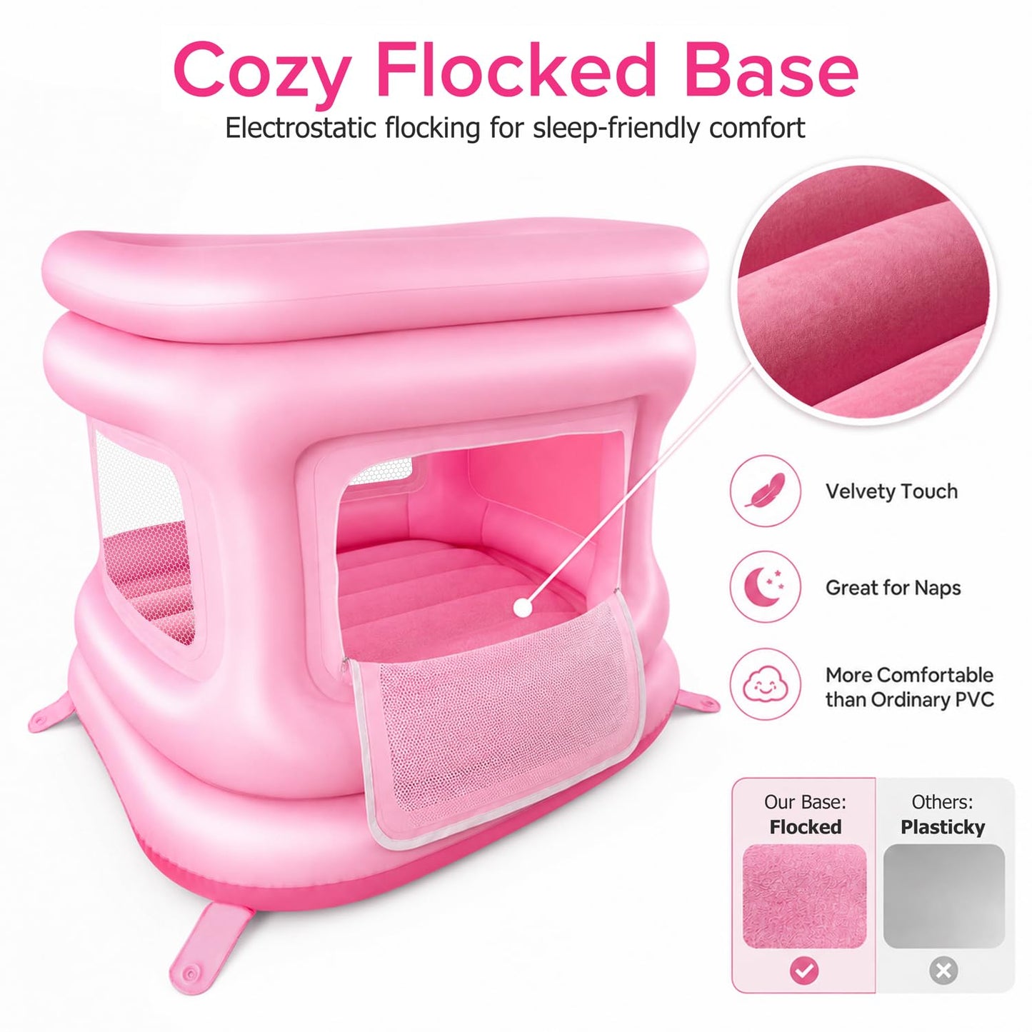 Uoyess 4 in 1 Inflatable Bounce House for Toddler 1-3 with Shade Cover
