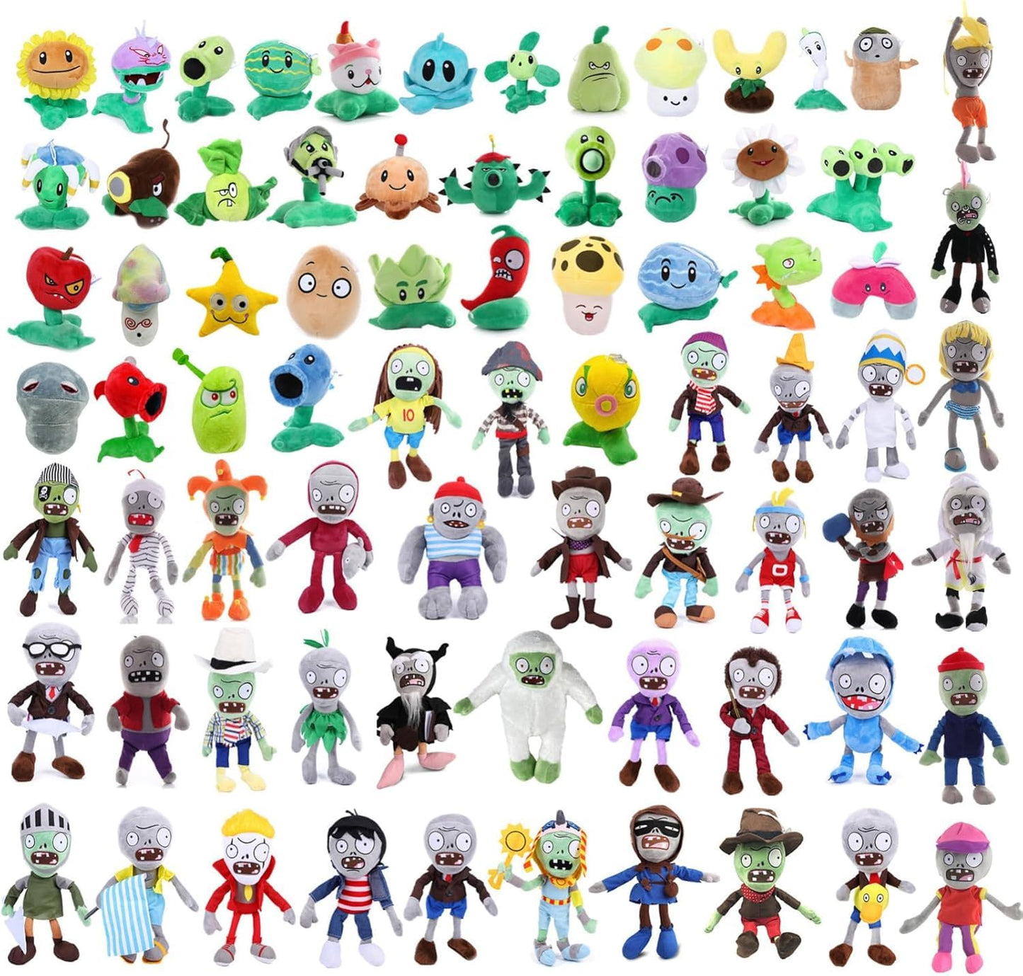 JHESAO Random 25 PCS Plants PVZ Toys Set Zombies Figurines Series PVZ Plush PVC Toys New, Great Gifts for Kids and Fans, Birthday and Party