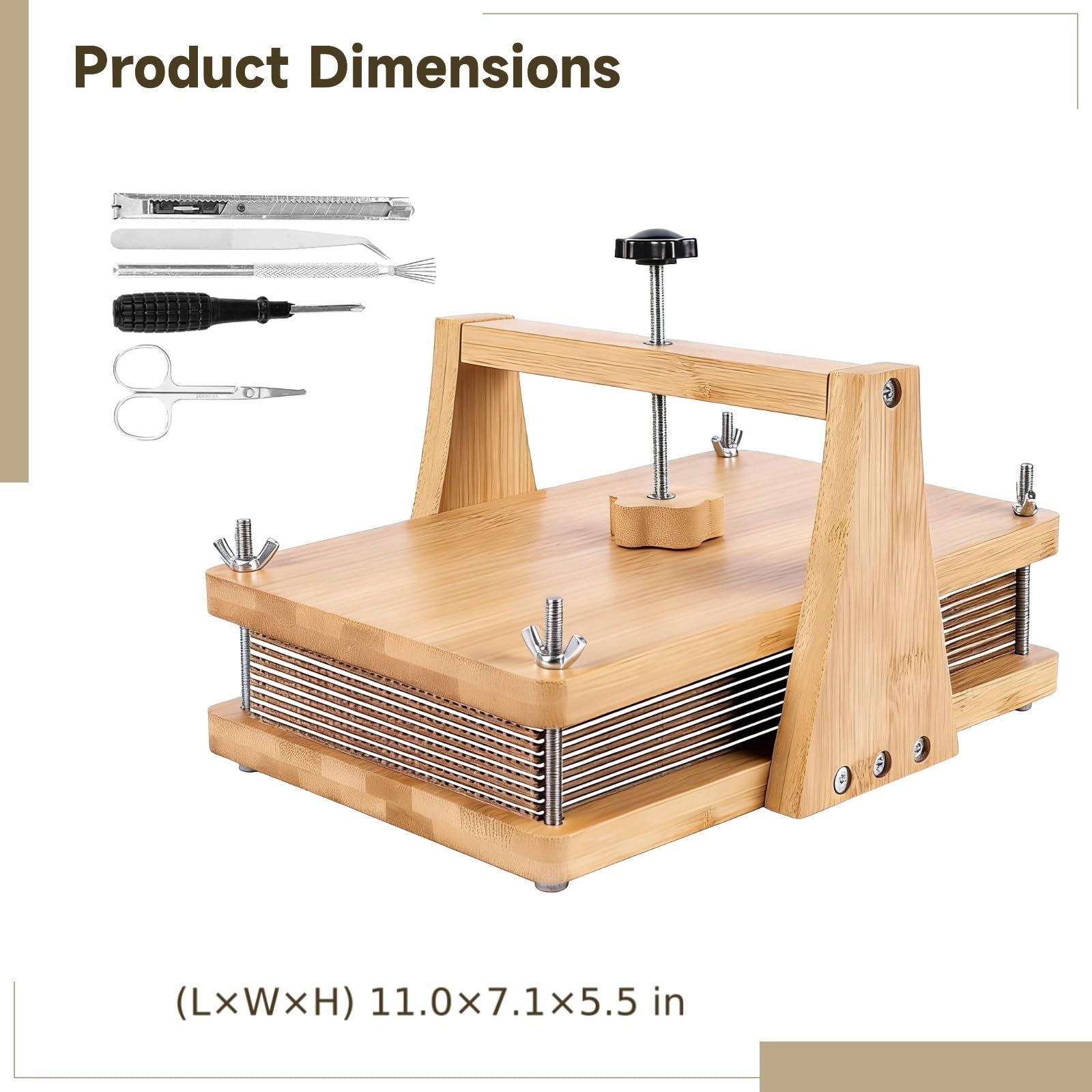 Toyosport Wooden Flower Press Kit, 11 x 7.1 in Large Floral Pressing Kit with Accessories, Multi-Layer Herbarium Press for DIY Art & Craft, Plant