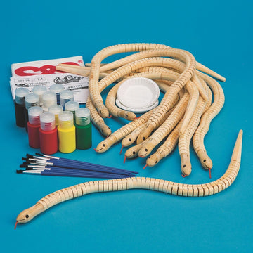 S&S Worldwide Flexible Wooden Snake Craft Kit (Pack of 12)