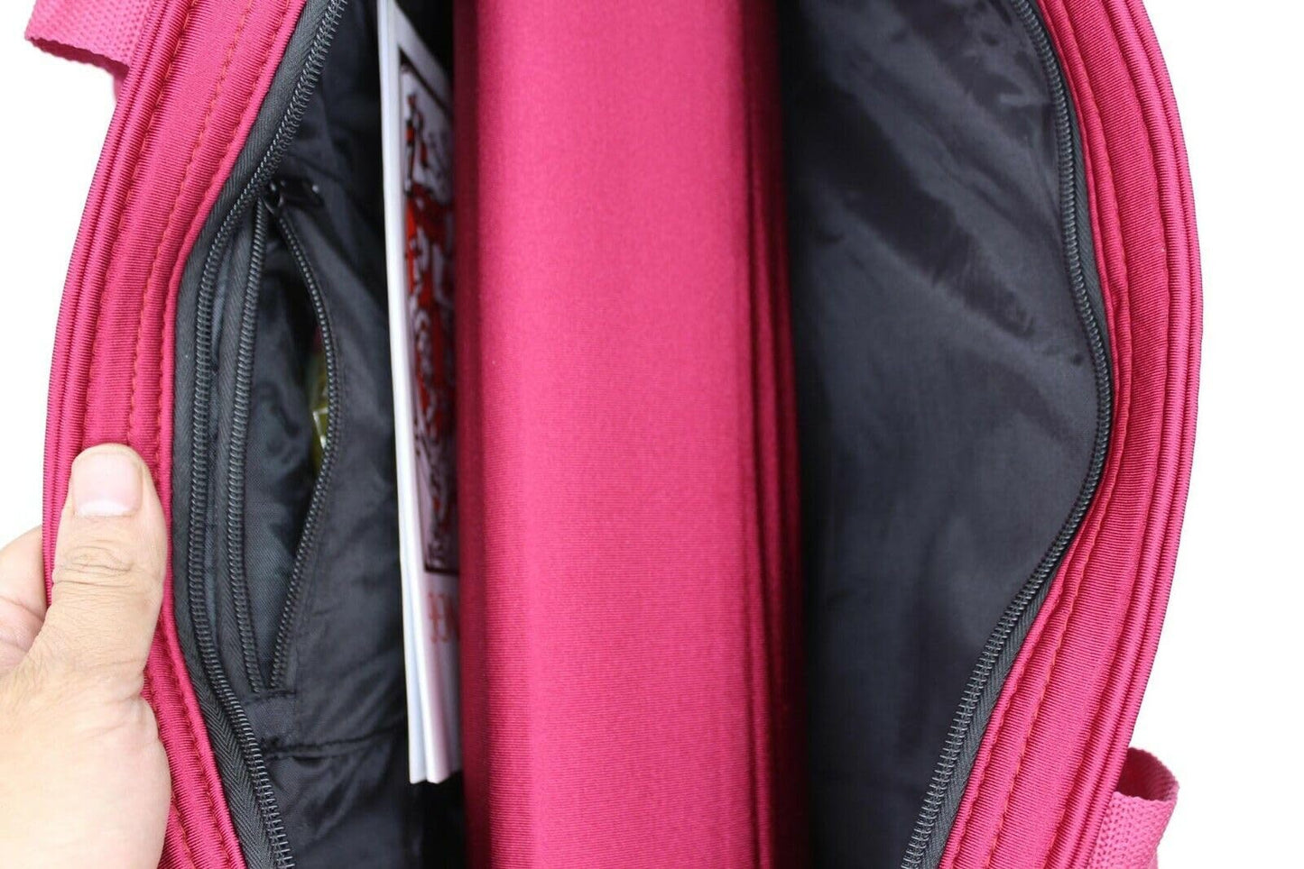 Mose Cafolo American Mahjong Game Set, Pinky Red Carrying Bag,166 Premium White Tiles,4 Color Racks/Pushers,100 Chips,1 Wind Indicator,Western Mahjong