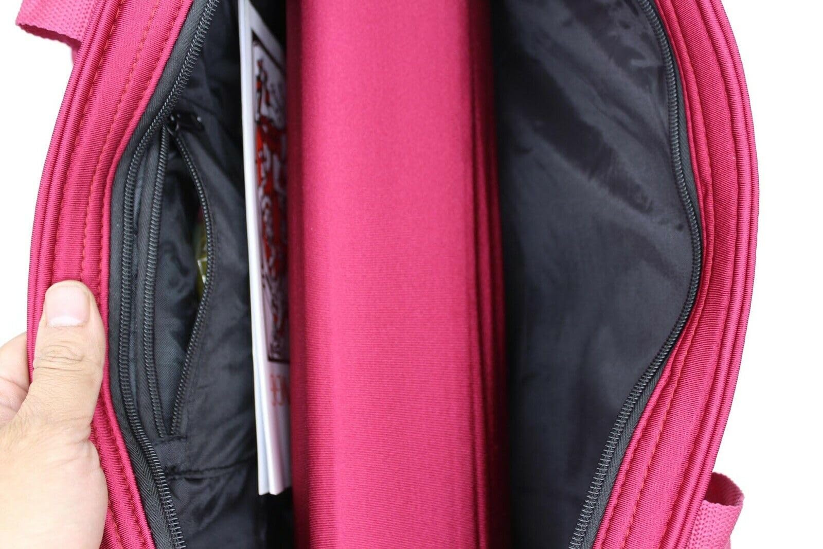 Mose Cafolo American Mahjong Game Set, Pinky Red Carrying Bag,166 Premium White Tiles,4 Color Racks/Pushers,100 Chips,1 Wind Indicator,Western Mahjong