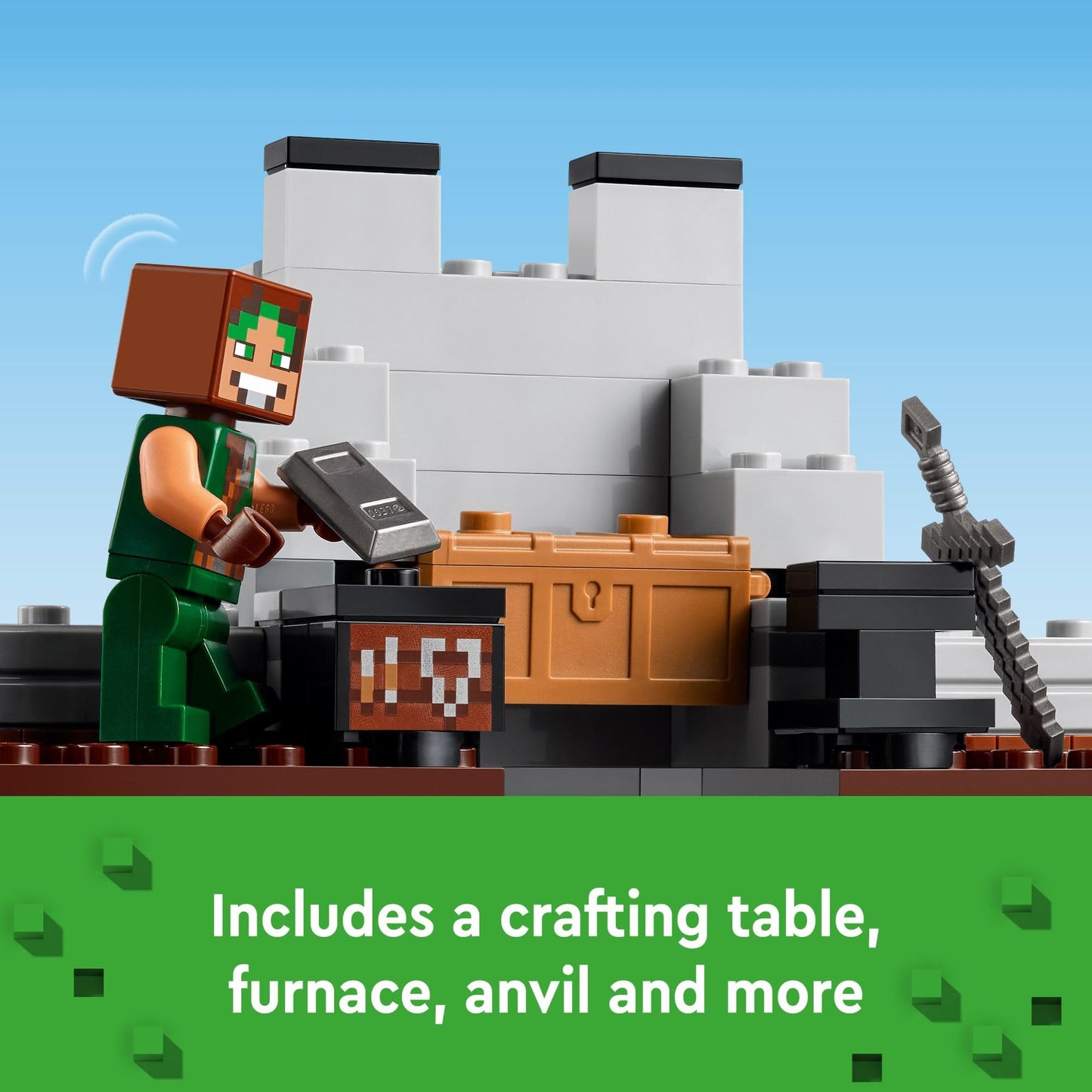 LEGO Minecraft The Wolf Stronghold Fortress Playset, Video Game Toy for Boys and Girls, Action Packed Castle Building Set with Minifigures, Minecraft