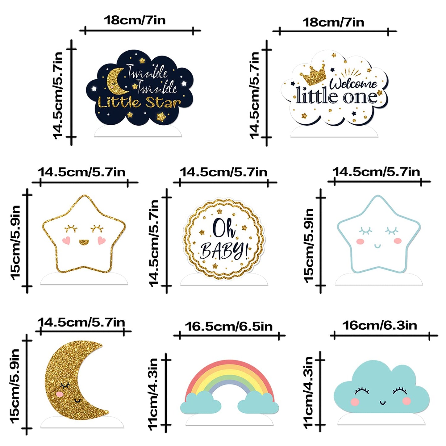 LINGTEER Twinkle Twinkle Little Star Table Honeycomb Stand Centerpieces - Cheers to Baby Shower First Birthday Welcome Little One Party Table