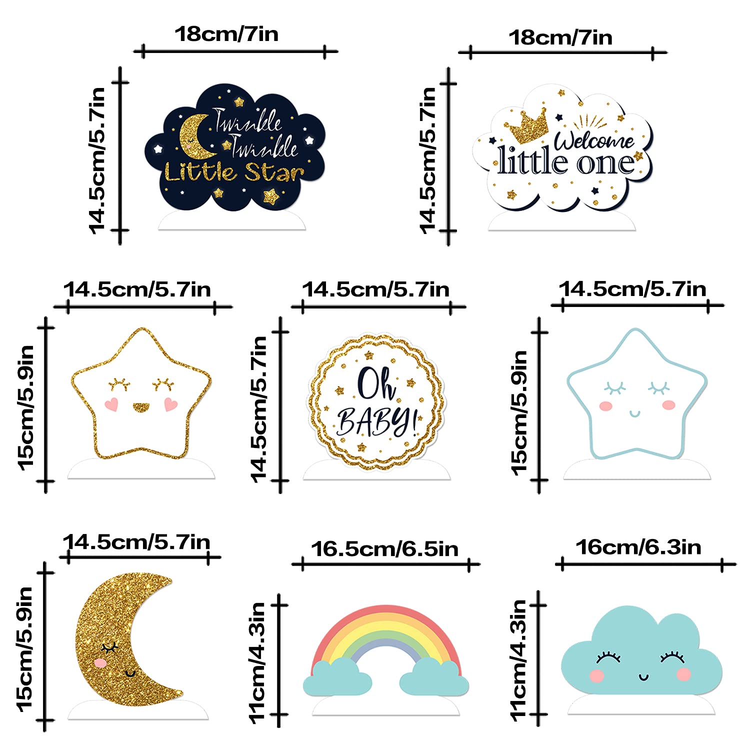 LINGTEER Twinkle Twinkle Little Star Table Honeycomb Stand Centerpieces - Cheers to Baby Shower First Birthday Welcome Little One Party Table
