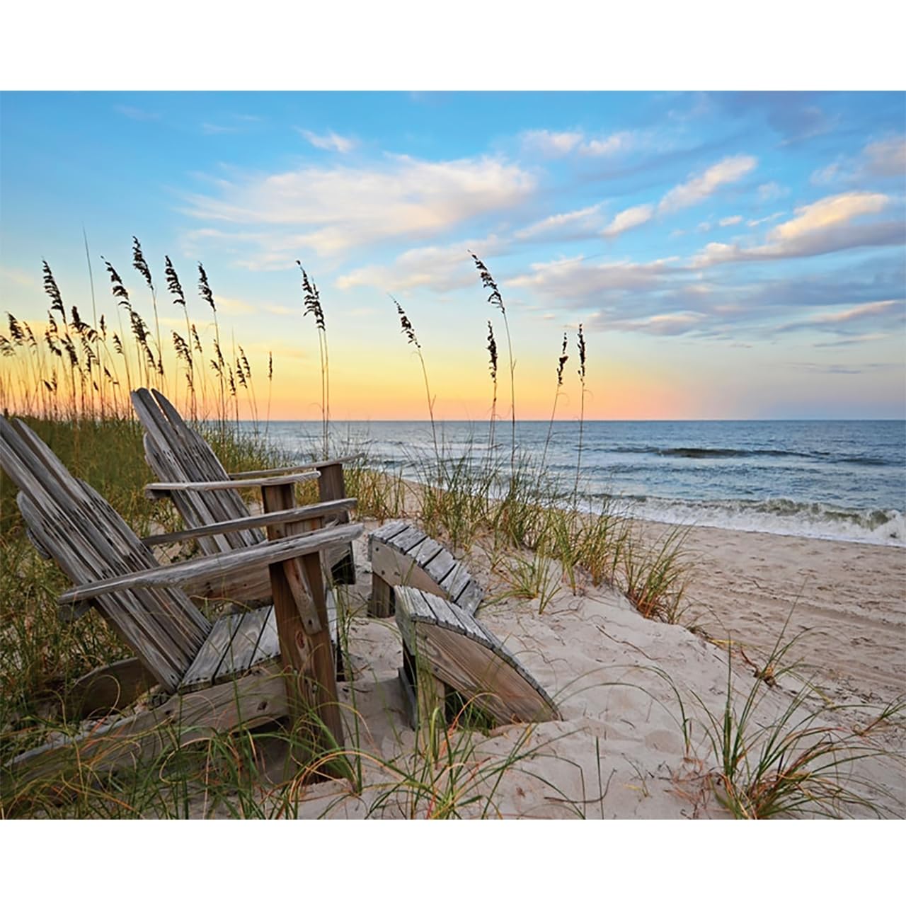 Heritage Puzzle Coastal Sunrise Beach Ocean Jigsaw Puzzle for Adults 1000 Pieces, Frameable 30" x 24" Relaxing Coastal Puzzles - Serene Scene on Sandy