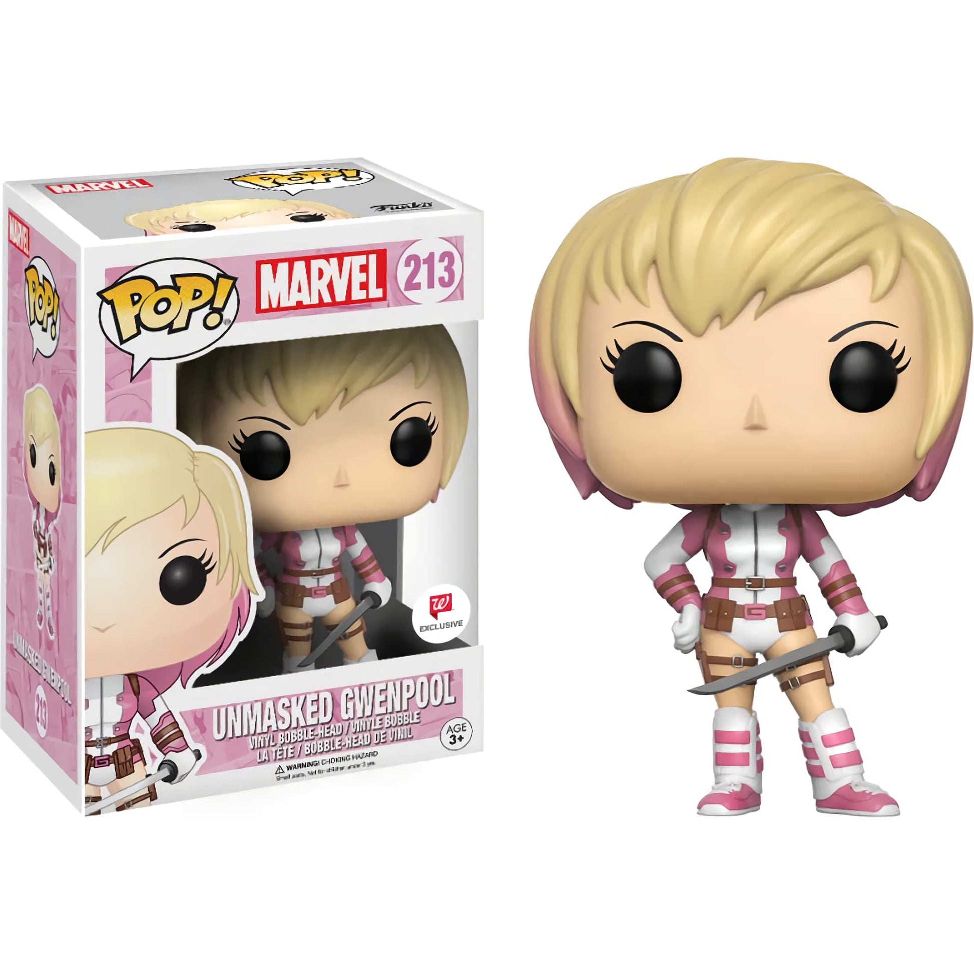 Unmasked Gwenpo o l (Walgreens Exc): Fun ko P o p ! Vinyl Figurine Bundle with 1 Compatible 'ToysDiva' Graphic Protector (213-13187 - B)