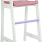 Olivia's Little World Little Princess Baby Dolls High Chair with Fixed Tray and Pink Polka Dot Cushion, White/Purple