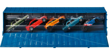 Hot Wheels Strasse, Autobahn, Autostrasse Container Set, 5 1:64 Scale Cars in Collectible Container, Metal/Metal & RealRiders, for Collectors