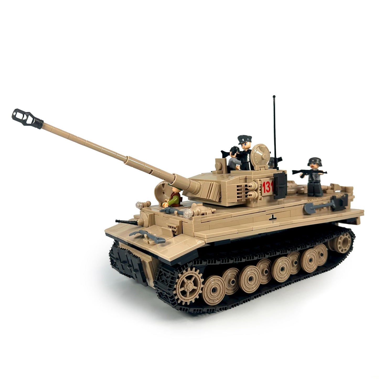 General Jim's WWII German Tiger Tank 131 Historical Military Brick Building Blocks Set, 1,018 Pieces, 1:24 Scale, Rotating Turret, Adjustable Cannon