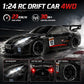 HTURCCOP 1:24 RC Drift 2.4GHz with LED Light Race Car Toys for Boys and Girls Aged 6+ Speed Adjustable up to 23Km/H, High-Speed RC Racing Cars Toy