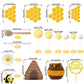 35 PCS Bee Cake Toppers Honey Jar Cake Topper Honeycomb Cake Decorations for Baby Shower Bee Theme Birthday Party Decoration Supplies