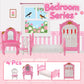 46 Pcs Dollhouse Furniture Set,Miniature Dollhouse Accessories 1:12 Doll Furniture with Cat,Dog,Kitchen, Dining Room,LivingRoom,Bedroom Mini Doll