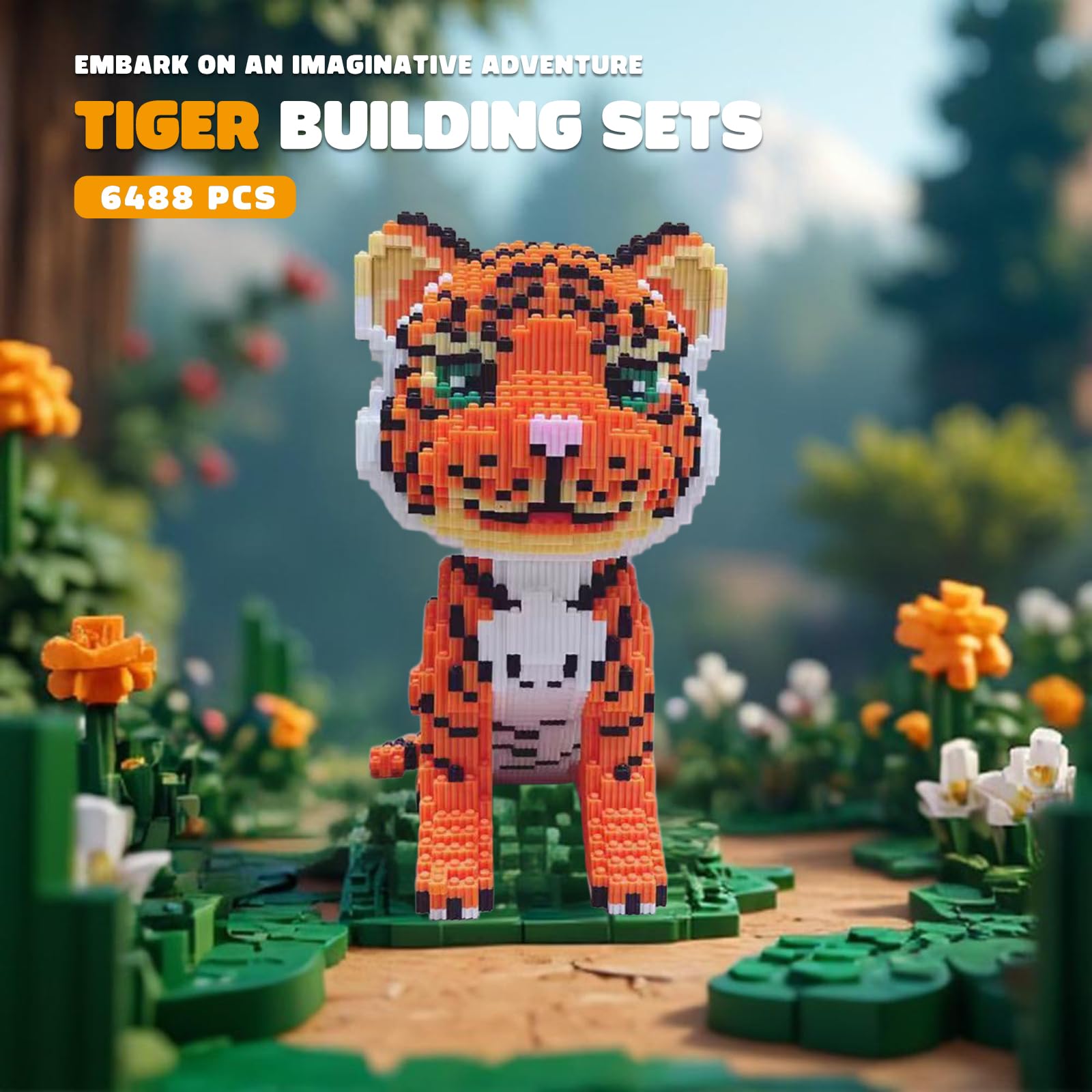 APENGBAOL Creator Tiger Building Set, Tiger Micro Building Blocks for Boys Age 8-12,Cat Mini Blocks Sets for Kids,Boys & Girls 8 Plus Years Old?6488