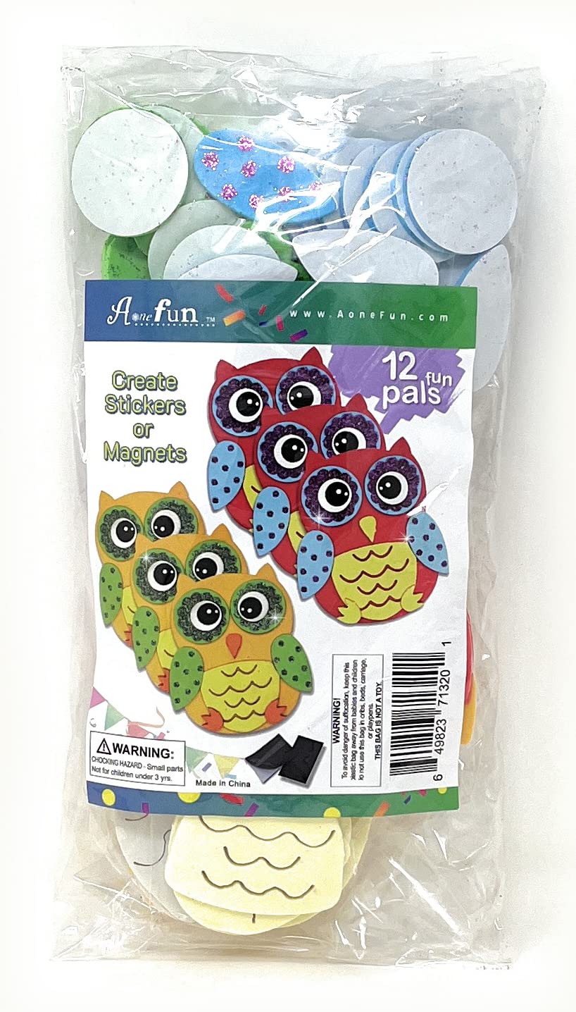 Owl Stickers Foam Crafts For Kids Magnet Kits for Kids Fall Crafts for Kids Preschool Crafts Kid Magnets Toddler Craft Kit Magnet Kids Owl Decal Party