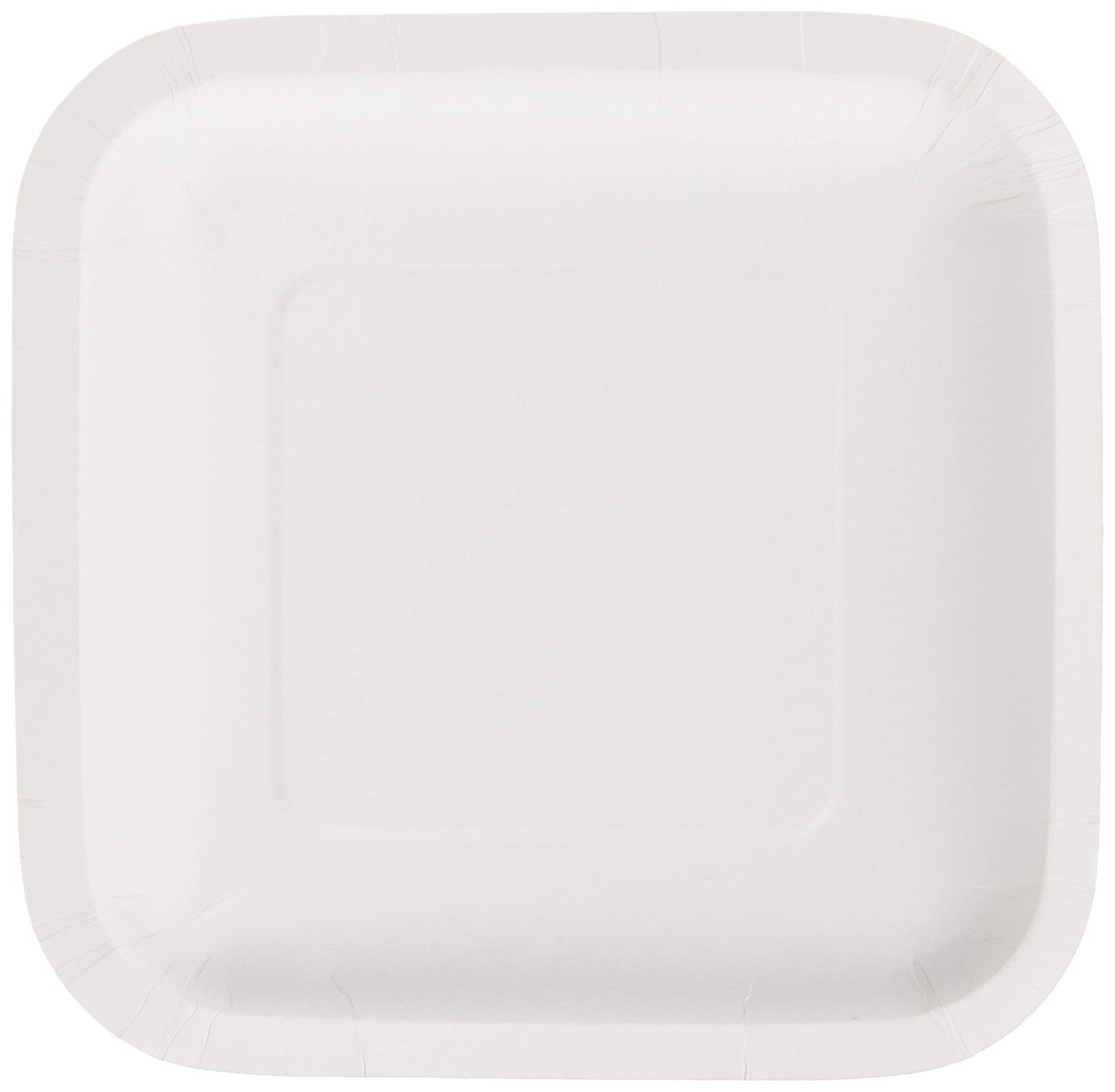 Creative Converting Touch of Color 18 Count Square Paper Lunch Plates, Shimmering Silver