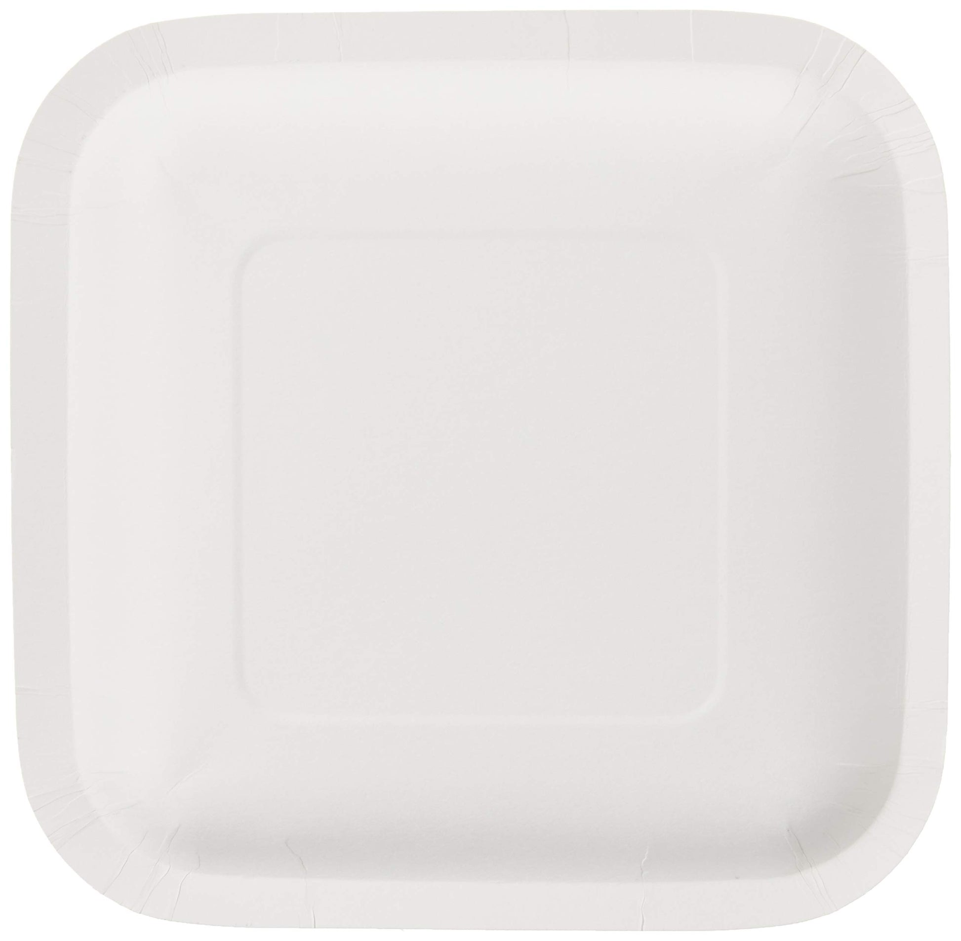 Creative Converting Touch of Color 18 Count Square Paper Lunch Plates, Shimmering Silver