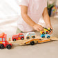 Melissa & Doug Emergency Vehicle Carrier Wooden Toy Truck & Rescue Vehicles