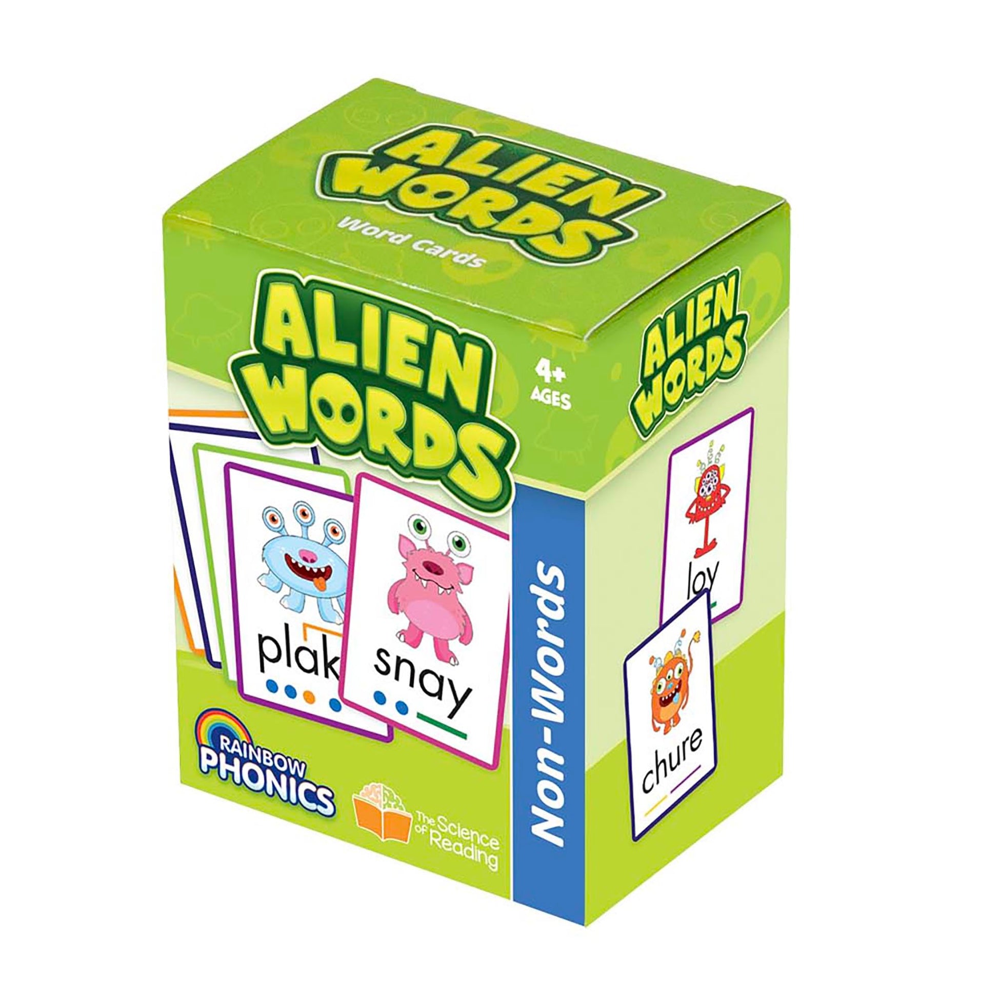 Junior Learning: Rainbow Phonics - Alien Words - 148 Word Cards, Flash Cards with Made Up Words to Help Learn Phonics, Level Based Cards, Kids Ages 4+
