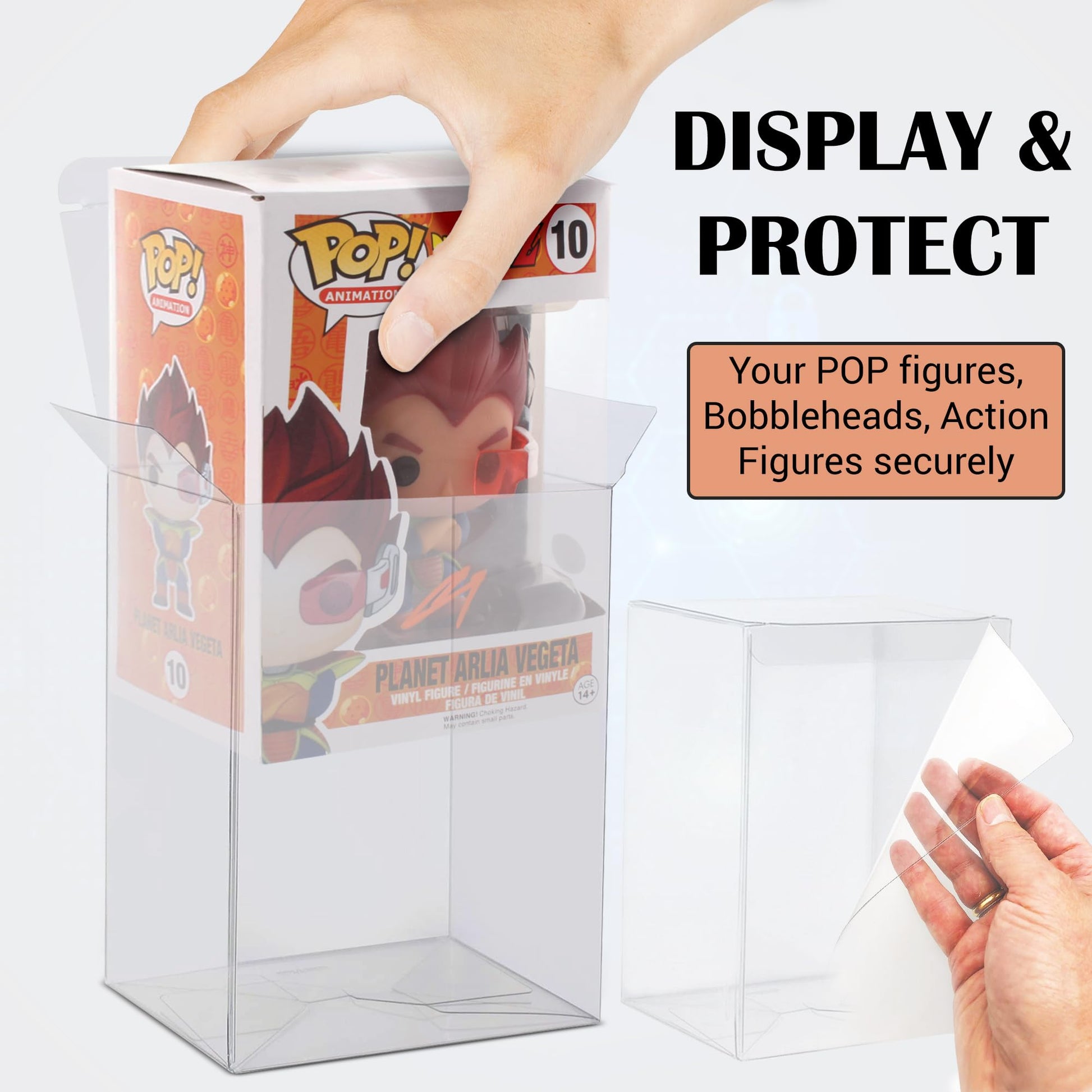 Premium 0.5mm 10 Pack Protective Display Box Compatible with Funko Pops- Crystal Clear PET Plastic Case - Fits Standard 4-Inch Vinyl Figures
