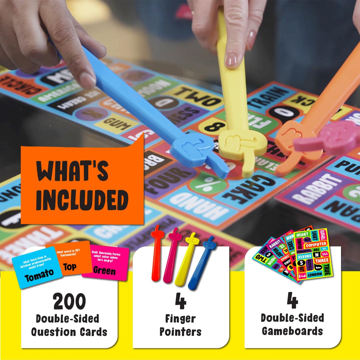 University Games, Give 'em The Finger Game, Action Trivia Game for Families, Think, Find, Point! Who Will Point The Finger First? for 3-6 Players