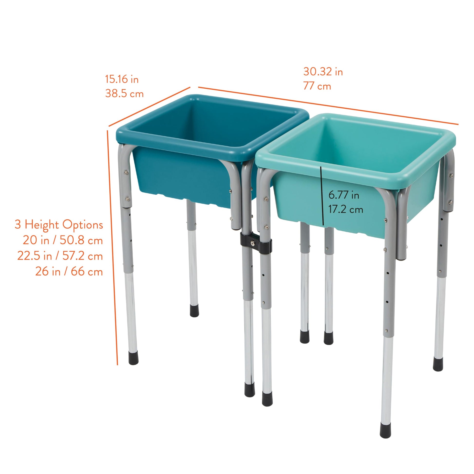 Back2School Express 2-Station Adjustable Sensory Table, Seafoam/Turquoise