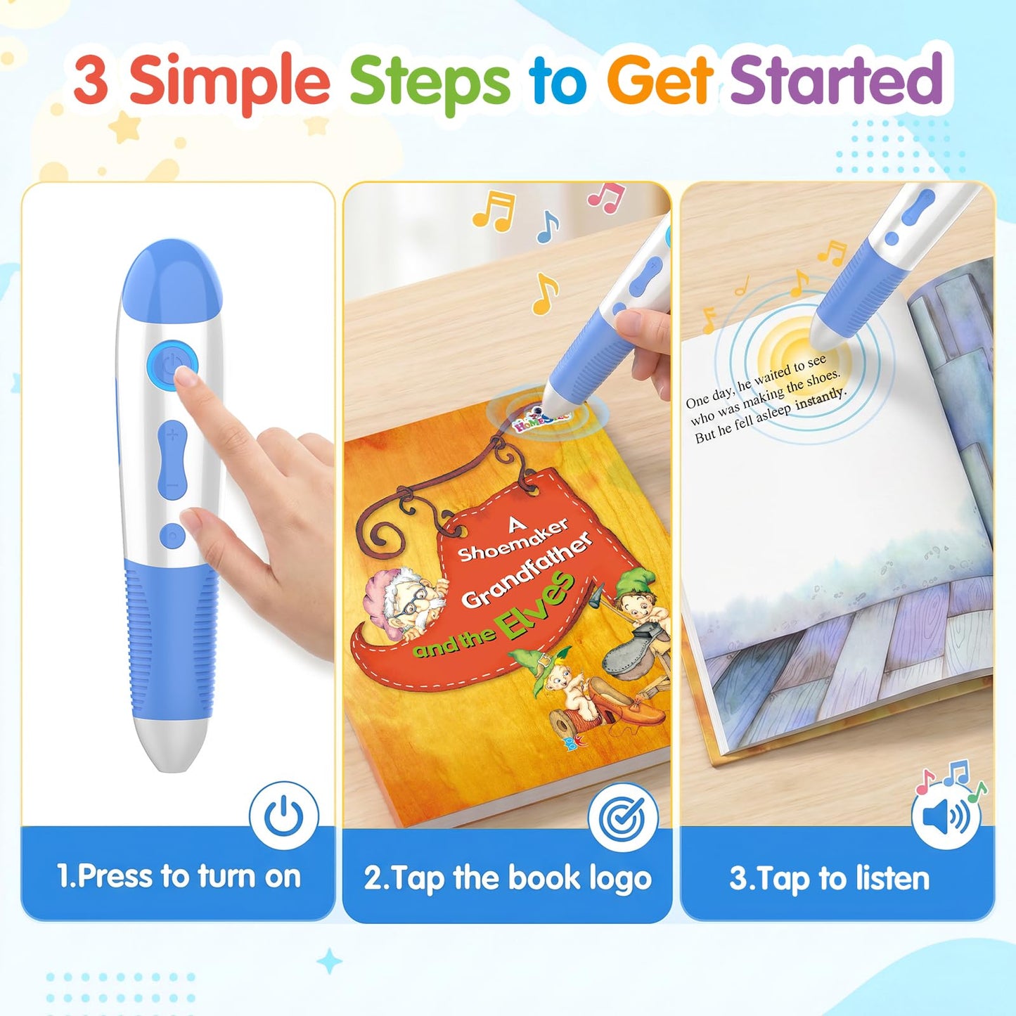 Interactive Audio Story Pen for Kids Ages 3-5