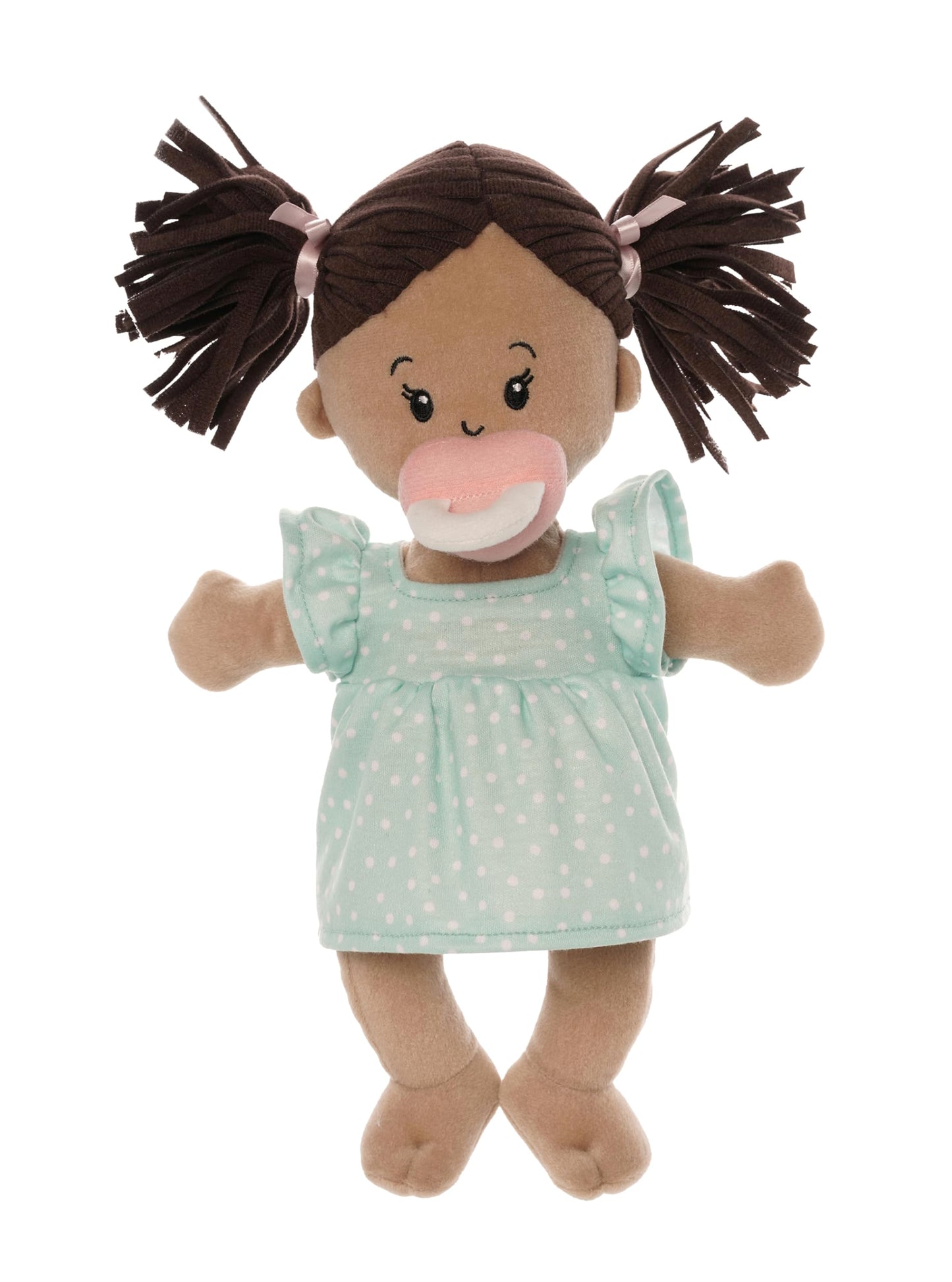 Love, Stella Soft Baby Doll for 1 + Year Old by Manhattan Toy - Beige with Brown Pigtails