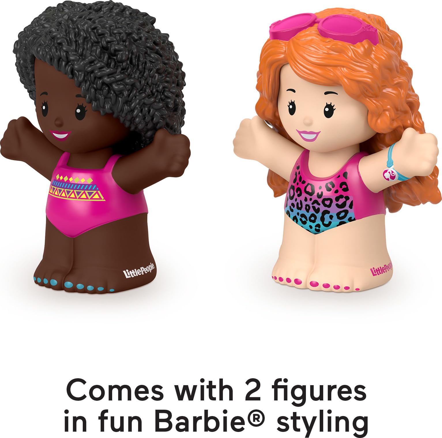 Fisher-Price Little People Toddler Toys Barbie Swimming Figure Set with 2 Characters for Preschool Pretend Play Kids Ages 18+ Months