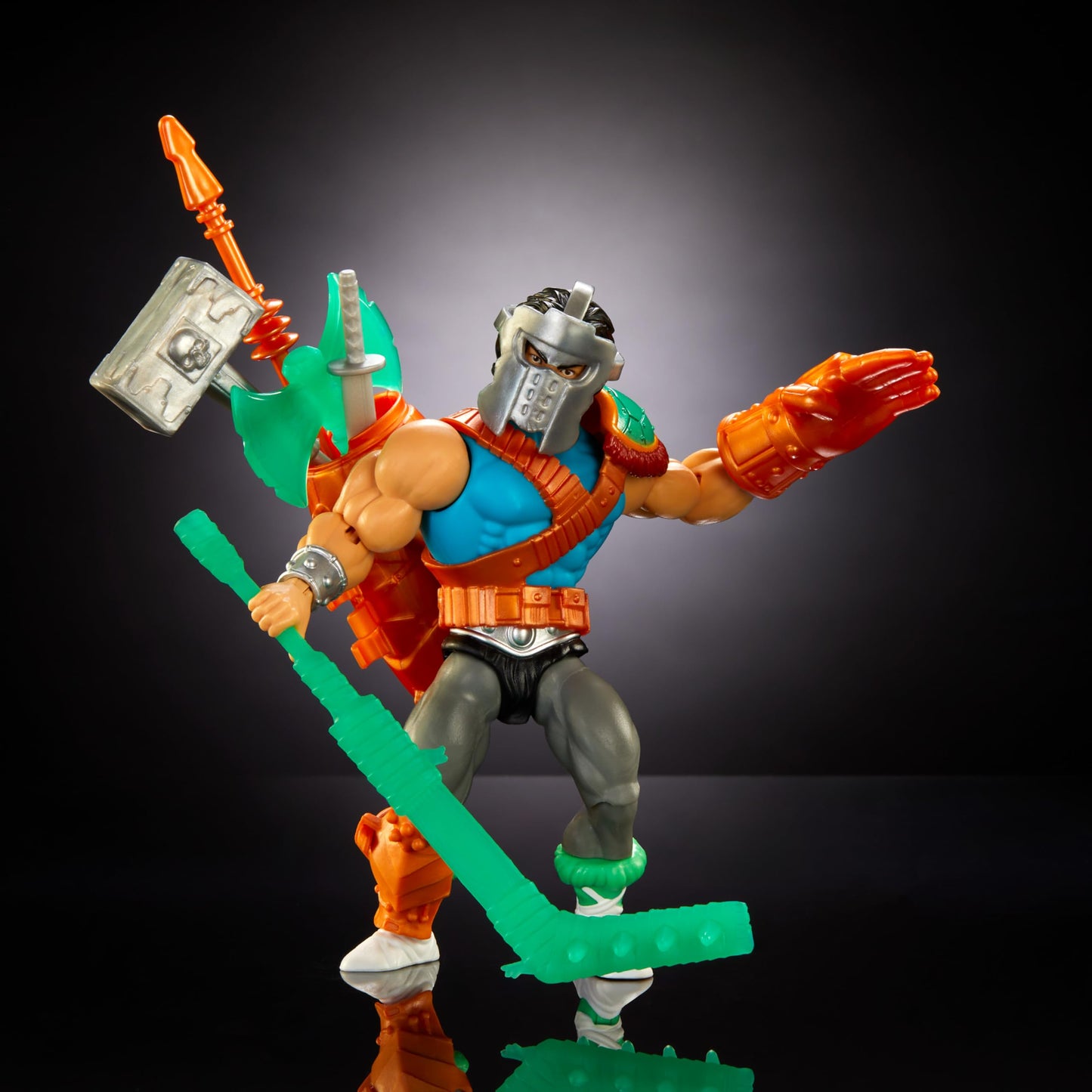Masters of the Universe Origins Turtles of Grayskull Casey Jones Action Figure Toy, 16 Articulations, Armor & Weapons, TMNT & Motu Crossover