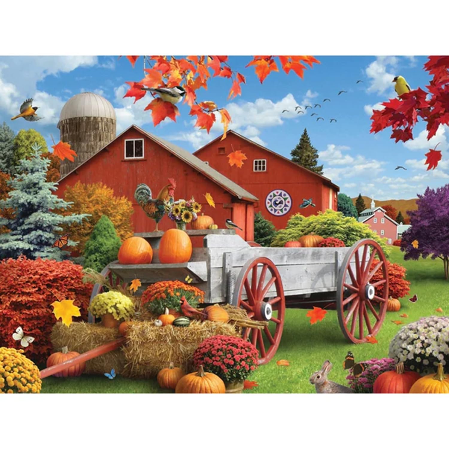 Bits and Pieces 50 Piece Puzzles for Adults - Alan Giana 3-Pack - 50 Extra Large Pieces 15" x 19" Jigsaw Puzzles, Rustic Country Scenes, No 2 Pieces