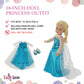 Emily Rose 18 inch Doll Clothes Ice Princess Halloween Costume Gown Dress Outfit with Sparkly Snowflake Shoes! | Fits Most 18-in Dolls |USA Business |