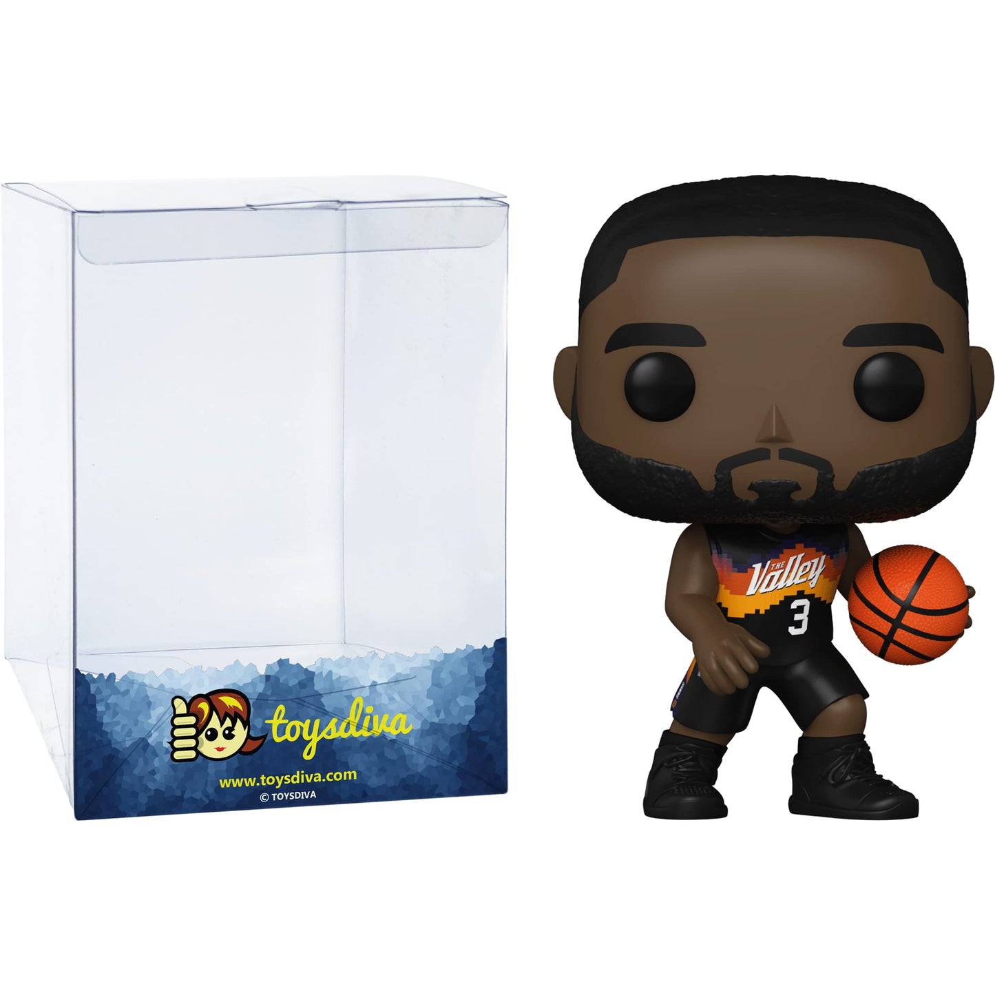 Funko Chris P a u l : P o p ! Basketball Vinyl Figurine Bundle with 1 Compatible 'ToysDiva' Graphic Protector (132-59262 - B)